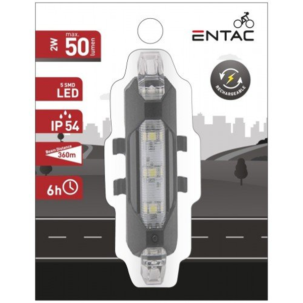 ΦΩΣ ΠΟΔΗΛΑΤΟΥ ENTAC ΛΕΥΚΟ ΠΛΑΣΤΙΚΟ 2W 50 LUMENS 5 LED SMD IP54 6Hours