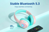 ΑΚΟΥΣΤΙΚΑ ΚΕΦΑΛΗΣ BLUETOOTH TRONSMART ΠΑΙΔΙΚΑ ΡΟΖ KH02 ΑΣΥΡΜΑΤΑ ΚΑΙ ΕΝΣΥΡΜΑΤΑ V5.3
