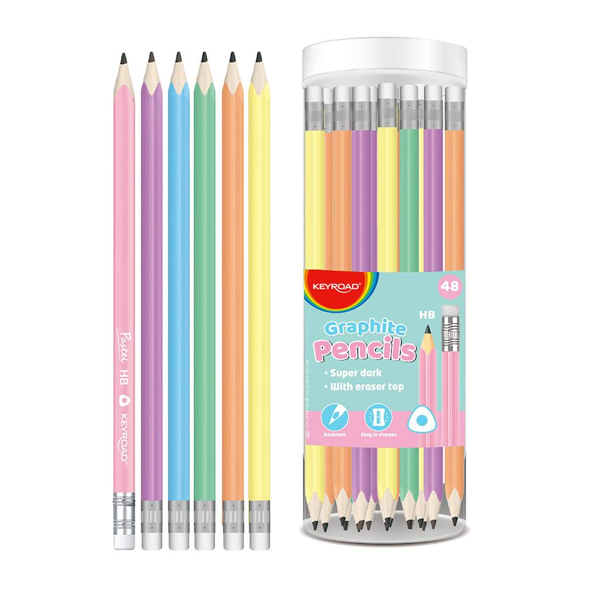 ΜΟΛΥΒΙ KEYROAD ΤΡΙΓΩΝΙΚΟ PASTEL ΜΕ ΓΟΜΑ HB No KR-972509