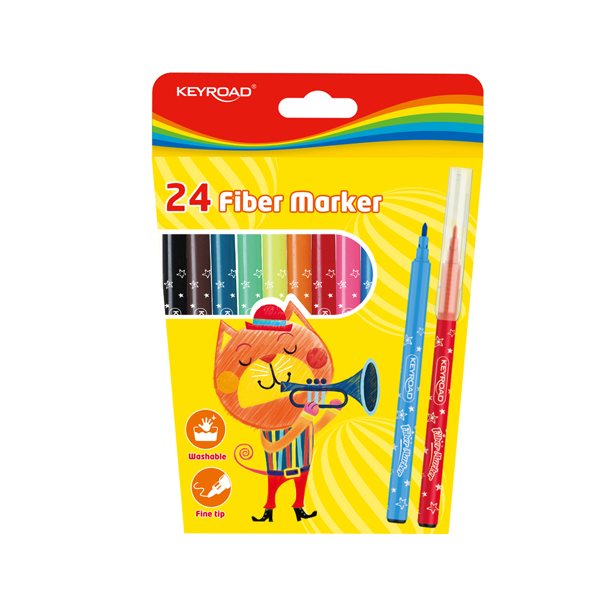 ΜΑΡΚΑΔΟΡΟΙ KEYROAD ΛΕΠΤΟΙ FIBER MARKER 24 ΧΡΩΜΑΤΑ KR973168