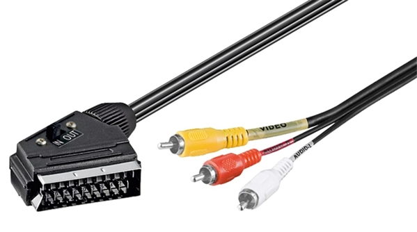 ΚΑΛΩΔΙΟ SCART GOOBAY SCART 21-pin σε 3x RCA 50365, 3m, μαύρο 50365