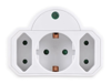 ΑΝΤΑΠΤΟΡΑΣ ΡΕΥΜΑΤΟΣ POWERTECH PT-816, 1x schuko, 2x euro, 16A, λευκός