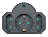 ΑΝΤΑΠΤΟΡΑΣ ΡΕΥΜΑΤΟΣ POWERTECH PT-817, 1x schuko, 2x euro, 16A, μαύρος