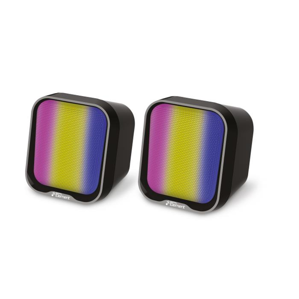 ΗΧΕΙΑ ELEMENT RGB SP-35 BLACK 2X2W RMS 5V USB 080491