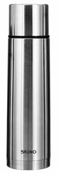 ΘΕΡΜΟΣ BRUNO BRN-0069, με καπάκι-κύπελλο, anti-slip, 1000ml, ασημί