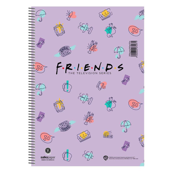 ΤΕΤΡΑΔΙΟ ΣΠΙΡΑΛ MONO SALKO  FRIENDS CENTRAL PERK  B5 17X25 30Φ-60σελ. ΘΕΜΑΤΑ 1 7291