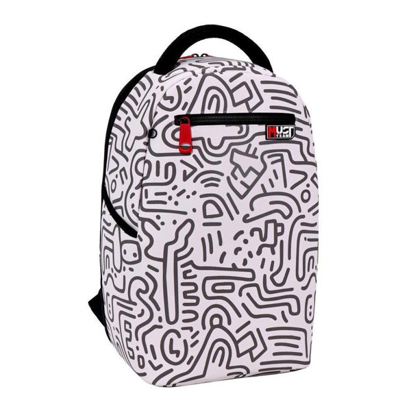 ΤΣΑΝΤΑ ΠΛΑΤΗΣ ΕΦΗΒΙΚΗ MUST TEAM GRAY DOODLE  ΜΕ 1 ΘΗΚΕΣ 29x18x44 εκ. 000586991