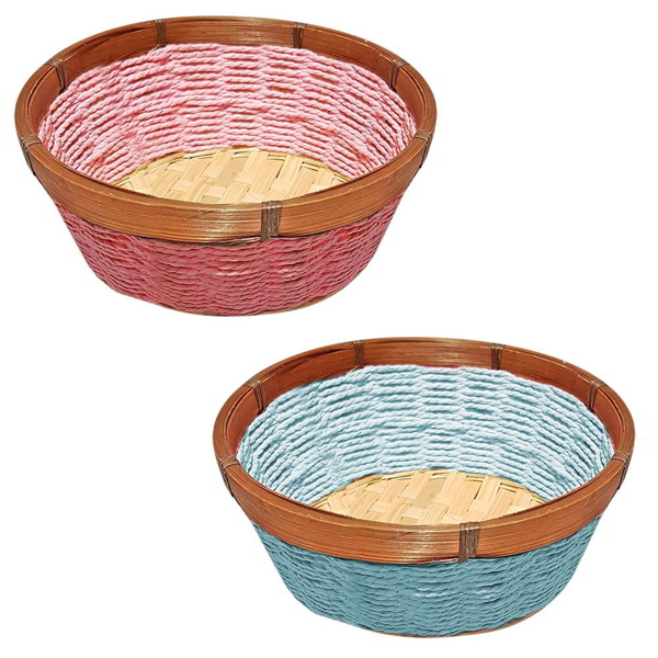 ΚΑΛΑΘΙ BAMBOO ΞΥΛΙΝΟ ΠΕΡΙΓΥΡΟ Φ19x6cm ΡΟΖ-ΣΙΕΛ