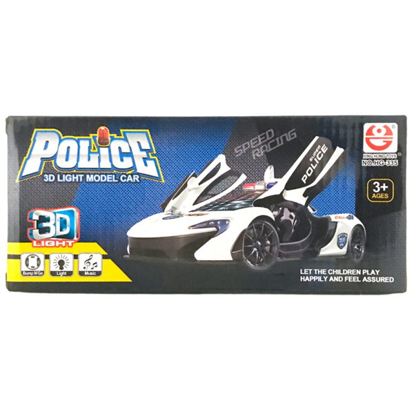ΟΧΗΜΑ BUMP AND GO POLICE ΜΕ ΦΩΣ ΣΕ ΚΟΥΤΙ 23Χ10Χ8CM HG-335  3XAA 1.5V