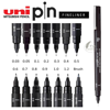 ΜΑΡΚΑΔΟΡΟΣ ΣΧΕΔΙΟΥ UNI PIN PIGMENT 1.1mm ΜΑΥΡΟΣ WATER AND FADE PROOF