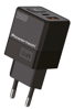 ΦΟΡΤΙΣΤΗΣ POWERTECH  φορτιστής τοίχου PT-1499 με οθόνη, USB/USB-C, 35W, GaN, μαύρος