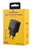 ΦΟΡΤΙΣΤΗΣ POWERTECH  φορτιστής τοίχου PT-1499 με οθόνη, USB/USB-C, 35W, GaN, μαύρος