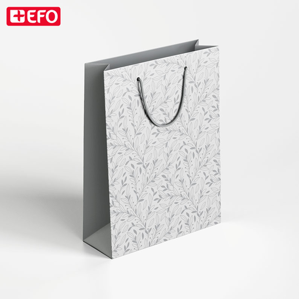 ΣΑΚΟΥΛΑ ΔΩΡΟΥ ΧΑΡΤΙΝΗ +EFO FLORAL GREY 22x18x10cm 1 TEM 860621