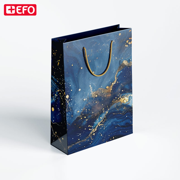 ΣΑΚΟΥΛΑ ΔΩΡΟΥ ΧΑΡΤΙΝΗ +EFO MARBLE BLUE 32x42x12cm 1 TEM 860603