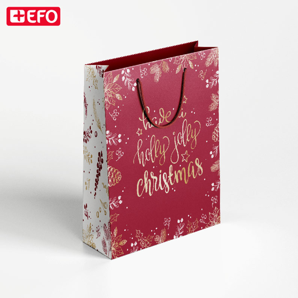 ΣΑΚΟΥΛΑ ΔΩΡΟΥ ΧΑΡΤΙΝΗ +EFO JOLLY CHRISTMAS 32x42x12cm 1 TEM 860753