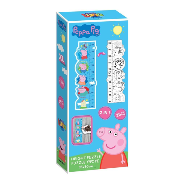 Παζλ Χρωματισμού Ύψους Peppa Luna Toys 52 Τμχ. 41x83 εκ.  000482824