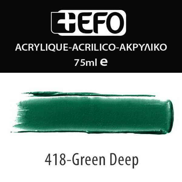 ΑΚΡΥΛΙΚΟ ΧΡΩΜΑ EFO 75ml GREEN DEEP ΠΡΑΣΙΝΟ ΣΚΟΥΡΟ σωληνάριο 388418