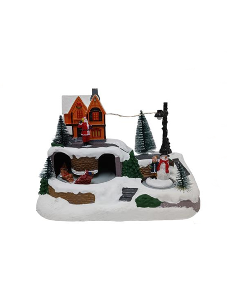 ΧΩΡΙΟ XMAS ΦΩΣ-ΚΙΝΗΣΗ ΒΟΥΝΟ ΜΕ ΣΚΙΕΡ 3xAAA  KOYTI 16x21x17cm 247240