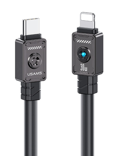 ΚΑΛΩΔΙΟ USAMS Lightning σε USB-C US-SJ685, 30W, 480Mbps, 1.2m, μαύρο