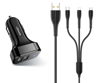 ΦΟΡΤΙΣΤΗΣ ΑΥΤΟΚΙΝΗΤΟΥ USAMS C13 & καλώδιο 3 σε 1, 2x USB, 2.1A, μαύρο