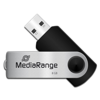 ΜΝΗΜΗ USB MEDIARANGE 8GB BLACK USB 2.0 SWIVEL