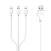 ΚΑΛΩΔΙΟ USB 2.0 XO -NB103 TRIPLE MICRO,LIGHTNING,TYPC-C  2.1A 1m WHITE