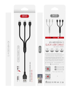 ΚΑΛΩΔΙΟ USB 2.0 XO -NB103 TRIPLE MICRO,LIGHTNING,TYPC-C  2.1A 1m WHITE