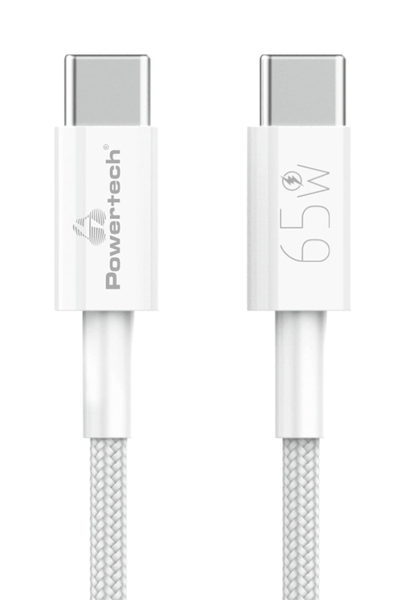 ΚΑΛΩΔΙΟ POWERTECH καλώδιο USB-C PTR-0181, 65W, 480Mbps, 1m, λευκό