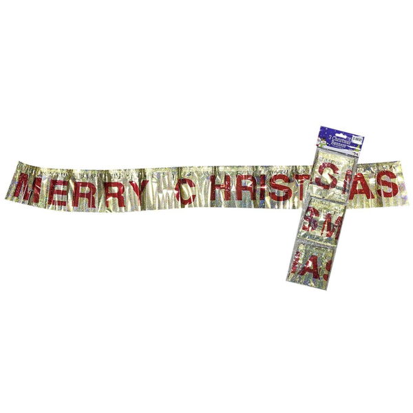 ΜΠΑΝΕΡ MERRY CHRISTMAS ΜΕΤΑΛΛΙΖΕ ΔΙΑΚΟΣΜΗΤΙΚΟ 110x12cm Xmasfest 1132627