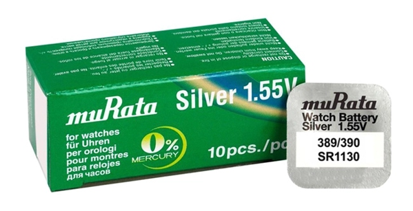 ΜΠΑΤΑΡΙΕΣ MURATA Silver Oxide για ρολόγια  SR1130   0% MERCURY Νο389/390