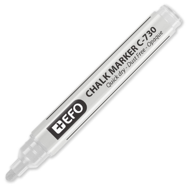 ΜΑΡΚΑΔΟΡΟΣ ΚΙΜΩΛΙΑΣ +EFO C-730 ΛΕΥΚΟΣ 2.0mm QUICK DRY-DUST FREE-OPAQUE 387301