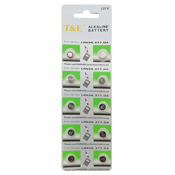 ΜΠΑΤΑΡΙΕΣ T&E LR626-AG04  1,5V TIMH 10 TEMAXIΑ ΣΕ ΚΑΡΤΕΛΑ
