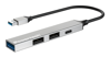 USB hub POWERTECH PT-1413, 4x θυρών, USB 3.2, 5Gbps, USB σύνδεση, γκρι