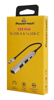 USB hub POWERTECH PT-1413, 4x θυρών, USB 3.2, 5Gbps, USB σύνδεση, γκρι