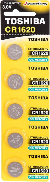 ΜΠΑΤΑΡΙΕΣ TOSHIBA ΛΙΘΙΟΥ CR1620 3V 5ΤΕΜ