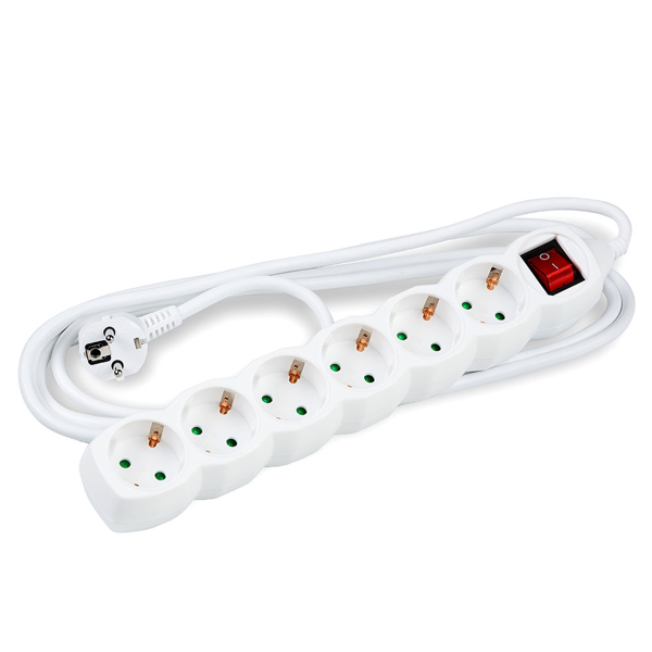 ΠΟΛΥΜΠΡΙΖΟ TECHNIK 6Θ  ΜΕ ΔΙΑΚΟΠΤΗ ΚΑΛΩΔΙΟ 3Χ1,5mm 3m ,3500W,CHILD PROTECTION