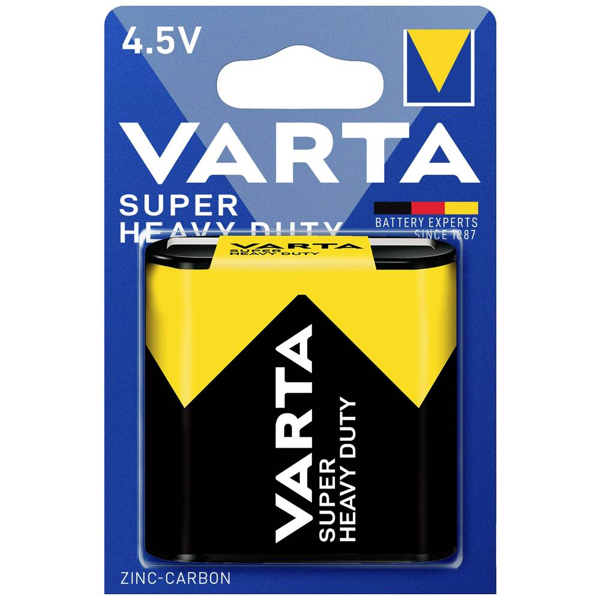 ΜΠΑΤΑΡΙΕΣ VARTA 4.5V ZINC-CARBON 3R12 SUPER HEAVY DUTY 1TEM (ΛΗΞΗ 11-2027)
