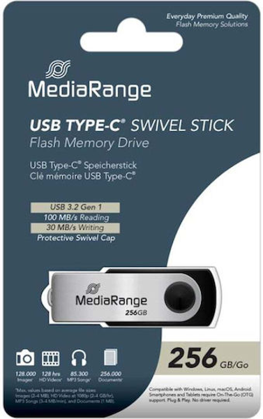 MNHMH USB PLATINET 256GB SWILVEL SWING  3.2 GEN1 100/30 MB/S READ/WRITE Type-C BLACK