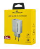 ΦΟΡΤΙΣΤΗΣ ΜΠΡΙΖΑΣ POWERTECH PT-1493, USB/USB-C, 20W, PD&QC, λευκός