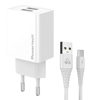 ΦΟΡΤΙΣΤΗΣ ΜΠΡΙΖΑΣ POWERTECH PT-1324 με καλώδιο USB-C, 2x USB, 12W, λευκός
