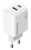 ΦΟΡΤΙΣΤΗΣ ΜΠΡΙΖΑΣ POWERTECH PT-1551, USB/USB-C, 45W, GaN3, AVS, IPhone 17,PD&QC 4.0, λευκός
