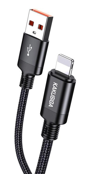 ΚΑΛΩΔΙΟ KAKUSIGA Lightning σε USB KSC-970, 3A, 480Mbps, 1m, μαύρο