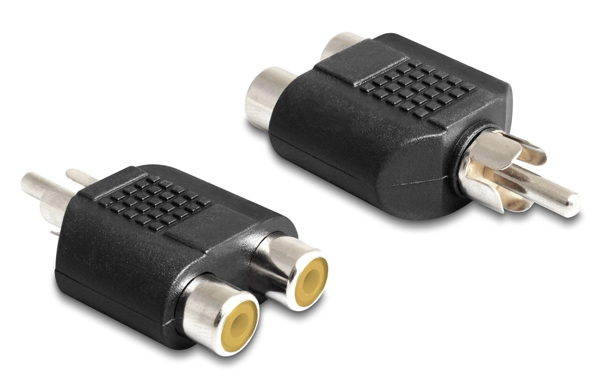 ΑΝΤΑΠΤΟΡΑΣ RCA αρσενικό σε 2x RCA θηλυκό CAB-R020, μαύρος