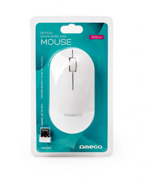 ΠΟΝΤΙΚΙ OMEGA OPTICAL 2.4GHZ WIRELESS OM260W SLIM WHITE USB 1200dpi