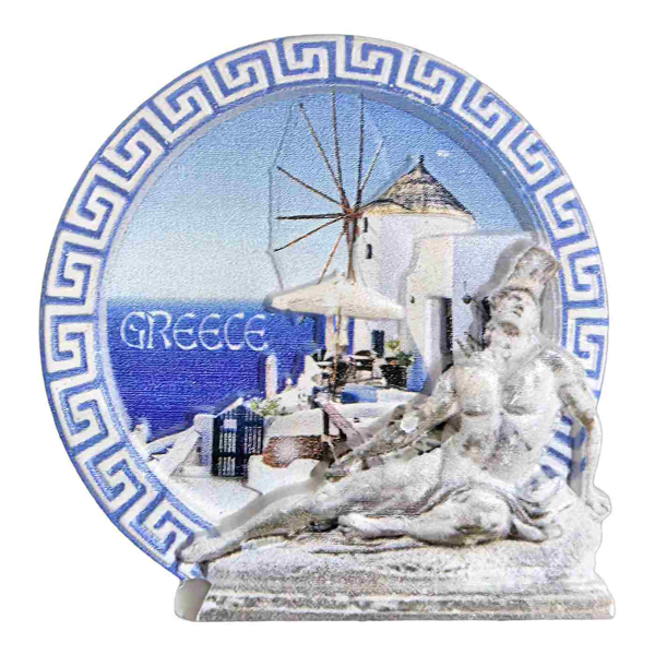 ΜΑΓΝΗΤΑΚΙ ΚΕΡΑΜΙΚΟ ΕΛΛΗΝΙΚΟ ΤΟΠΙΟ ΜΥΛΟΣ ΑΓΑΛΜΑ 6.5x6.5cm 42-3324