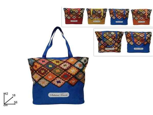 ΤΣΑΝΤΑ ΠΑΡΑΛΙΑΣ 54X42X18cm GABRINA TENORI ΡΟΜΒΟΙ 4 ΣΧΕΔΙΑ