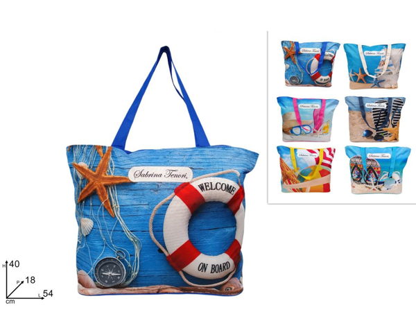 ΤΣΑΝΤΑ ΠΑΡΑΛΙΑΣ 54X42X18cm GABRINA TENORI FANTASIA MARINA 4 ΣΧΕΔΙΑ