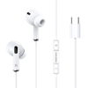 ΑΚΟΥΣΤΙΚΑ ΜΙΝΙ KAKUSIGA earphones με μικρόφωνο KSC-727, USB-C σύνδεση, 14.2mm, 1.2m, λευκά