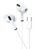 ΑΚΟΥΣΤΙΚΑ ΜΙΝΙ KAKUSIGA earphones με μικρόφωνο KSC-727, USB-C σύνδεση, 14.2mm, 1.2m, λευκά