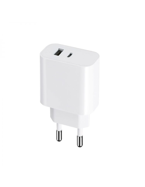 ΦΟΡΤΙΣΤΗΣ ΜΠΡΙΖΑΣ MAXLIFE MXTC-10-30AC PD QC charger 1x USB-C 1x USB 30W white